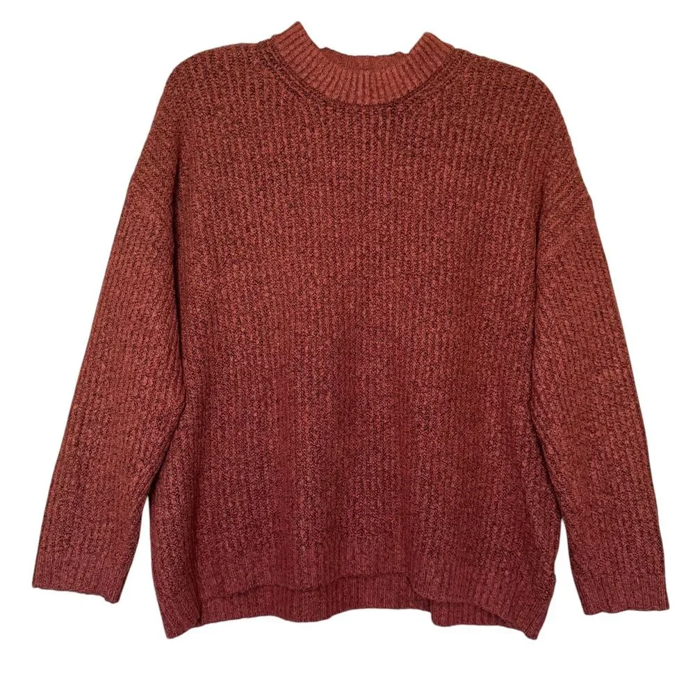 AMERICAN EAGLE women's size small S rust orange cowl neck crop pullover sweater
